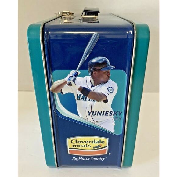 Seattle Mariners MLB 8" Tin‎ Souvenir Lunchbox Moose - J J-Felix-Raul -Kenji - Picture 2 of 7